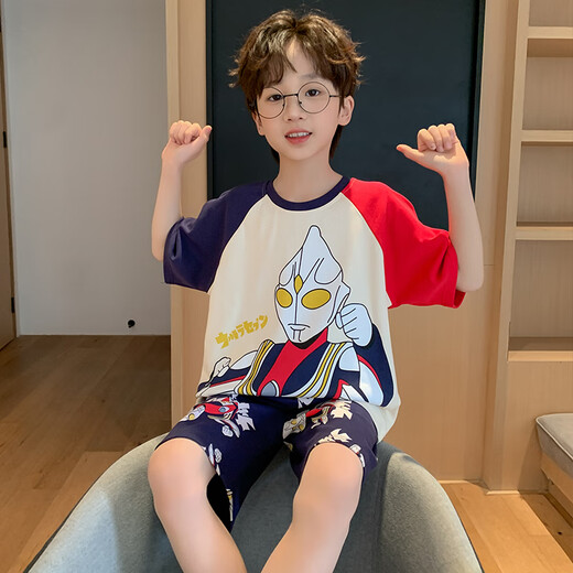 New Boy Pyjamas Sommer dünne reine Baumwolle kurzärmelige Anzug Kinder Little Boy Big Children Cartoon Home Kleidung Vollte Baumwolle TN653# Tom Cat M Code 160 (empfohlenes Gewicht 85-100 Jin [Jin gleich 0,5 kg])
