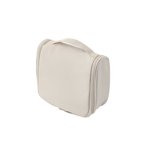 MUJI (MUJI) polyester fiber hanging face wash box Makeup bag travel portable wash bag Beige width 16*long 19*thickness 6cm