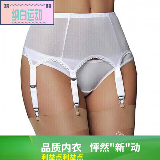 汇诗尚吊带袜欧美大码性感网纱可调节扣防滑吊袜带 黑色 L