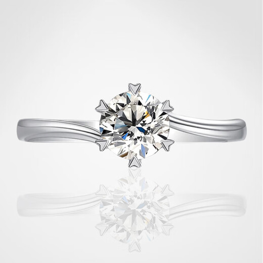 AVHEPT950 platinum cultured diamond ring inlaid with round diamonds, customized artificial diamonds, wedding ring gift, twisting arm, snowflake love, PT950 platinum twisting arm-50 points D color cultured diamond