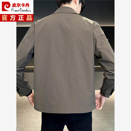 皮尔卡丹2025春秋新款行政夹克外套男士轻熟风简约高级感穿搭套装翻领上衣 黑色夹克 M 【建议85斤到110斤】