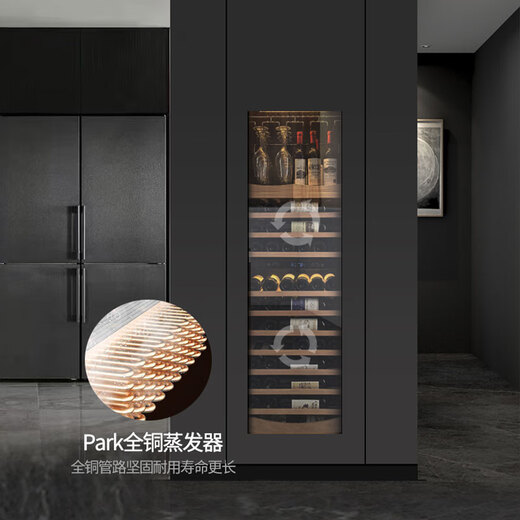 DBERLAN Embraco variable frequency air-cooled built-in red wine cabinet, constant temperature wine cabinet, cigar cabinet, tea beverage cabinet, can be hung outside the kitchen cabinet door panel, seamless installation for home use, variable frequency can be hung outside the door + single temperature, 116 bottles