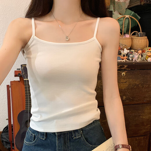 相伊恋人吊带背心女2025年夏季新款外穿辣妹装薄款抹胸无袖修身内搭打底衫 白色 均码 【适合80-145斤】