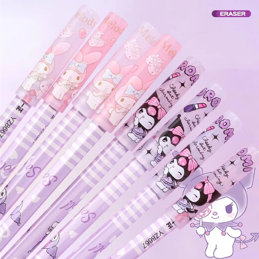 Yizheng Sanrio Student Pen Cap Bencil Schutzschutz für Grundschule Stift Cover süße transparente Kultur Kulomi Big Ear Hund Melodie YZ9909 Katie Cat Pen Cap 1 Karte/4 Stück
