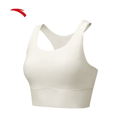 ANTA (ANTA) Guan Xiaotong's same style sports vest, women's new yoga Pilates stable support underwear BRA fitness wear, Australian rice white-1 S (female 160)