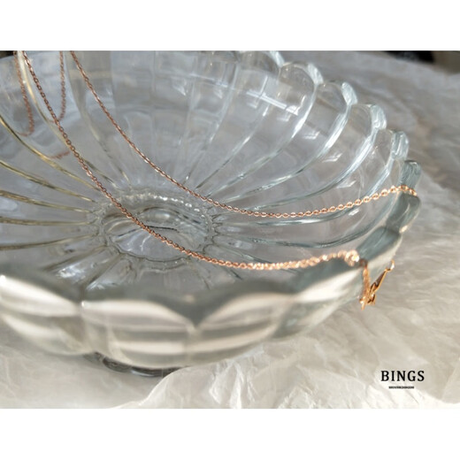 DL 1998 Fat Donglai same style 18k rose gold necklace, non-fading, hand-customized 18K rose gold ultra-fine plain chain O word 1.2 45cm (slightly fat clavicle chain)