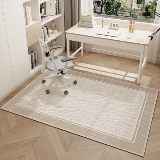 Zunxun rocking chair floor mat non-slip rectangular study special bedroom room floor protection mat soundproof desk afternoon white tea-10N 80*120cm sound insulation and noise reduction non-slip wear-resistant