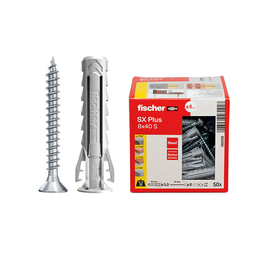 Fischer Fischer imported from Germany SXPlus nylon safety expansion screw concrete solid wall box SXPlus6x30 single tube 100 capsules boxed 568006