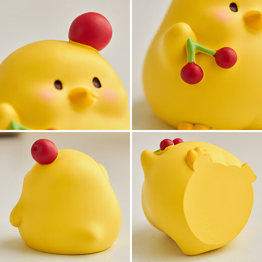 Mignon petit poulet jaune dessin animé Ornements de bureau de bureau de bureau décoration de bureau étude créative pour enfants petit cadeau décoration mignon petit poulet ornements-Cherry