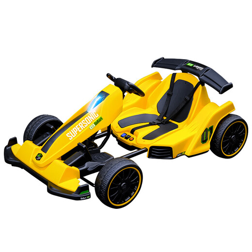 Powell Children's Folding Kart Allrad 3-10 Jahre altes Elektro-Kart-Rennsportkinder-Elektroauto mit Fernbedienung Weiß 12v12 Superweist + Schaumstoffrad