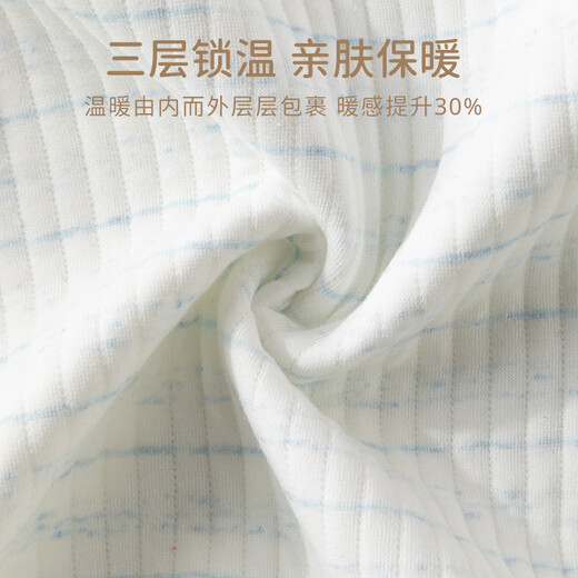 欢喜小熊婴儿连体衣宝宝秋冬季三层夹棉保暖睡衣冬季哈衣爬服新生儿衣服