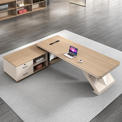 Light luxury boss desk office desk simple modern chairman president desk executive desk manager office desk and chair combination 2.0 meters boss table + boss chair