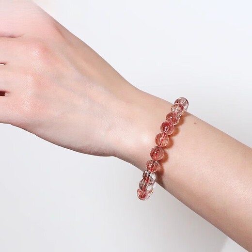 Fat Donglai's same style red hair crystal kelami natural copper hair crystal bracelet for men and women hair crystal bracelet turn (style) bead diameter 10MM