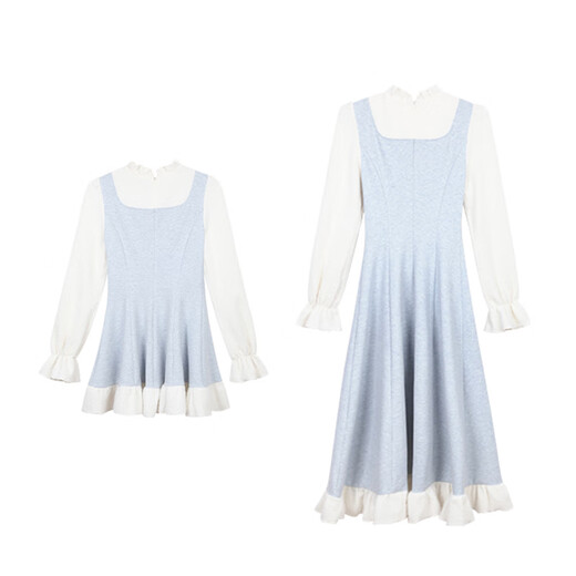 Emai Matsumoto fungus fake two-piece knitted dress for women spring new inner bottoming long skirt spring mourning long dress M 95-105Jin Jin is equal to 0.5 kg