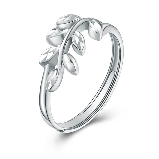 Jincaifu PT950 fresh and fashionable leaf platinum ring, versatile platinum ring for women, platinum leaf ring, about 3.5g