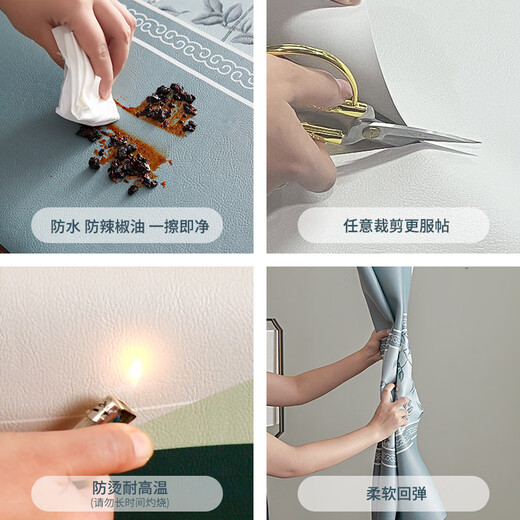 Jinko American bedside table cushion cover cloth edge square towel light luxury waterproof, oil-proof, anti-scalding, no-wash leather tablecloth dust cover Natalie sheepskin pattern anti-fouling mat 120*120cm