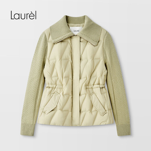 Laur l Paris Fashion Week same style Lauri new waist knitted white goose down jacket for women LWD353L02000 pearl white L (170)