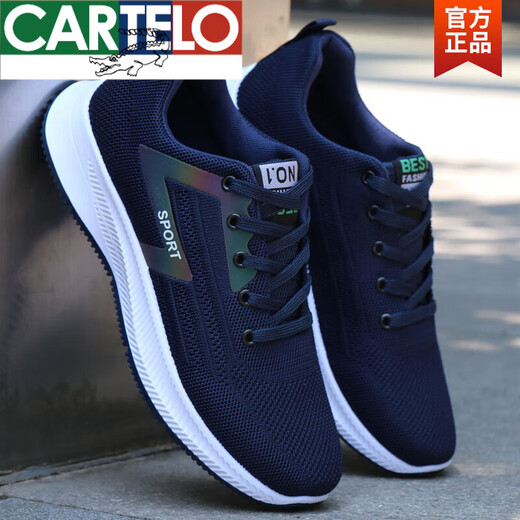 CARTELO new high-end men's shoes summer trendy mesh flying thin breathable mesh shoes men's versatile casual sports trendy shoes -881 gray 41
