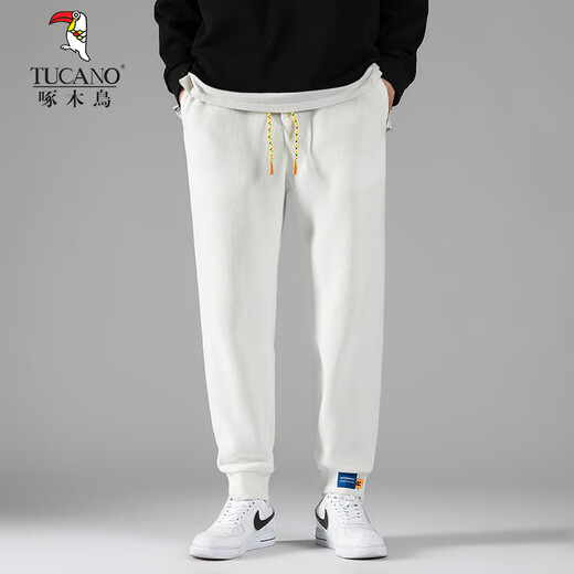 Woodpecker pantalones de chándal grises de moda marca de moda para hombres mallas harén estilo Hong Kong pantalones deportivos sueltos pantalones casuales pantalones largos de nueve minutos hombres negro-Woodpecker-9229 pantalones de chándal XL
