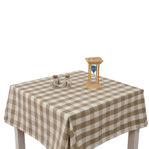 Yizixiu Nordic checkered tablecloth pure cotton and linen thickened coffee table sofa cover modern fresh checkered tablecloth simple tablecloth green small plaid customized various sizes non-returnable