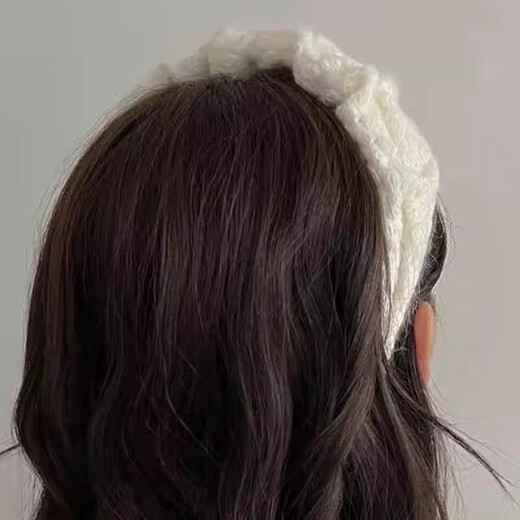High-ceiling Klein blue woolen hairband pleated women's wide-brimmed autumn and winter new temperament headband face wash hairpin hair accessory_Klein blue