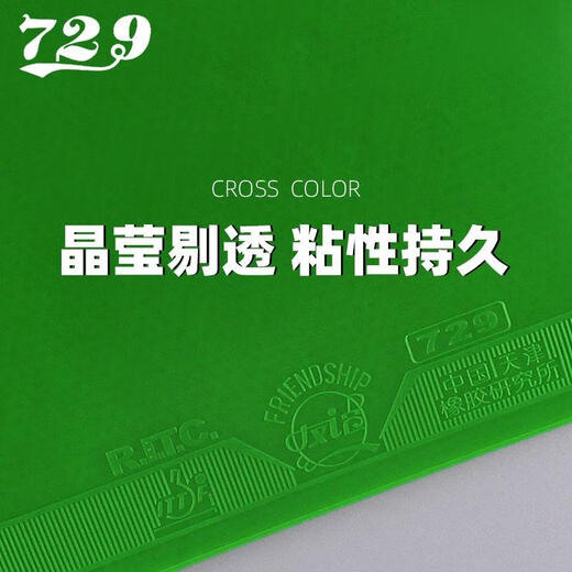 729友谊乒乓球胶皮纵横普及型初学训练套胶绿色反胶彩色蓝色海绵粘性 普及套绿色44度【送护膜】
