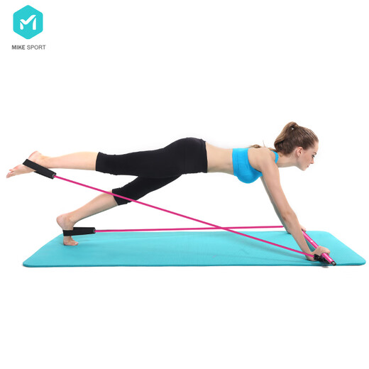 Mike Pilates Rod Home Multifunctional Tensioner Fitness Equipment Elastic Belt Elastic Rope Bench Press Rod Purple Adjustable Pilates Rod - Crystal Purple