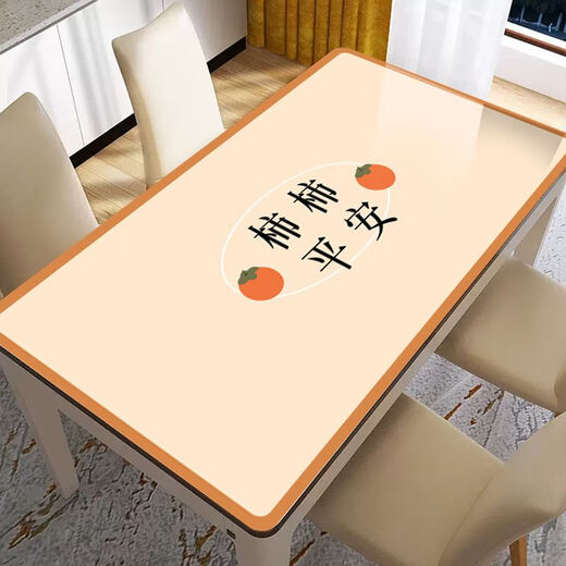 Bo Ling Lu light luxury high-end table mat tablecloth rectangular waterproof and oil-proof thickened anti-scalding heat insulation wipeable washable coffee table table mat blue flower 40*100cm