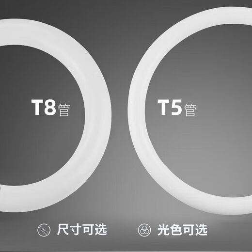 Philips (PHILIPS) T5 ring tube three-color round tube ceiling light wick fluorescent lamp diameter 275*16mm T5 ring tube 40W white light