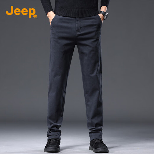 JEEP high-end men's casual pants men's 2025 autumn and winter new business loose straight pants pure cotton trendy brand long pants men's pants