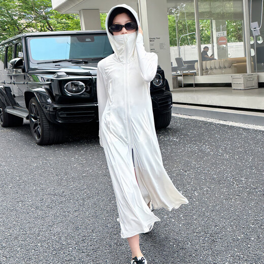 Fairy Tale Classroom Girls' Sun Protection Clothes Summer 2025 New Long Style Slim Ice Silk Seaside Sun Protection Clothes Anti-UV Blouse Gray 160 Recommended height is about 145-155 cm