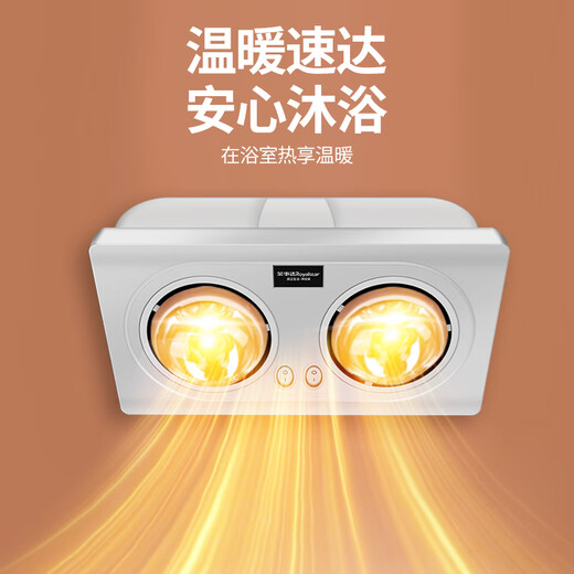 Royalstar Bath Heater Light Warming Lighting Exhaust All-in-one Machine 2025 New Bathroom Heater Bathroom Bulb Bath Heater Light Economical High Heat Silver Double Lamp Model