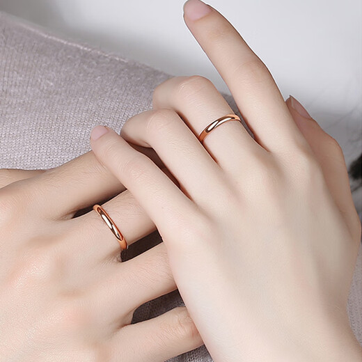 Fat Donglai's same style 18K gold ring ring glossy AU750 rose gold wide version men's couple gold pair ring women's K gold 4MM ring No. 13