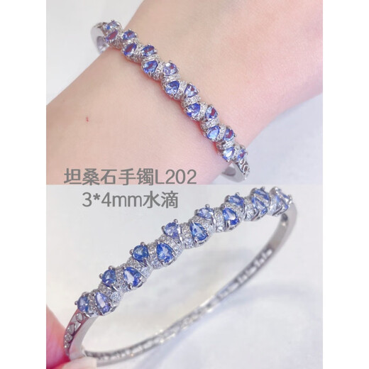 DL 1998 Fat Donglai same style tourmaline bracelet natural Brazilian female candy rainbow color s925 silver inlaid gemstone bracelet tanzanite L202