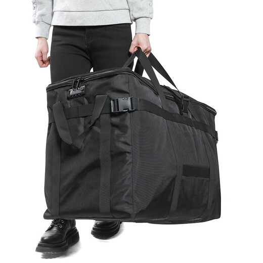 DITD DESIGN IN THE DESIGN Extra Large Capacity Travel Bag Password Lock 158 Airways Checked Bag Working and School Quilt Pack Moving and Packing Black (126L Extra Large Locked Packing Strap) 126L
