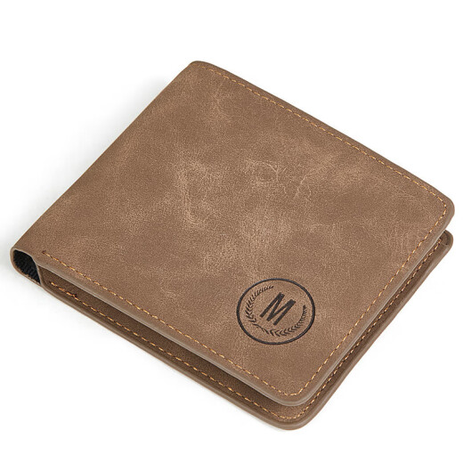 MashaLanti men's wallet short large-capacity leather wallet multi-card slot coin purse ultra-thin card holder men's gift box new year's birthday practical gift for dad, boyfriend and husband