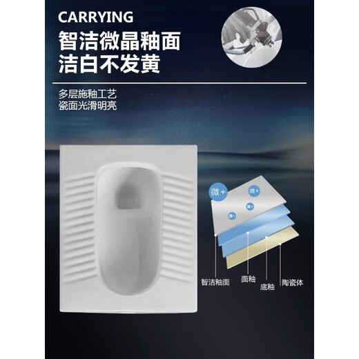 Dongpeng ceramic all-in-one squat toilet complete set of bathroom toilet deodorant squat toilet household toilet squat toilet squat toilet with elbow front water outlet and gray water tank package