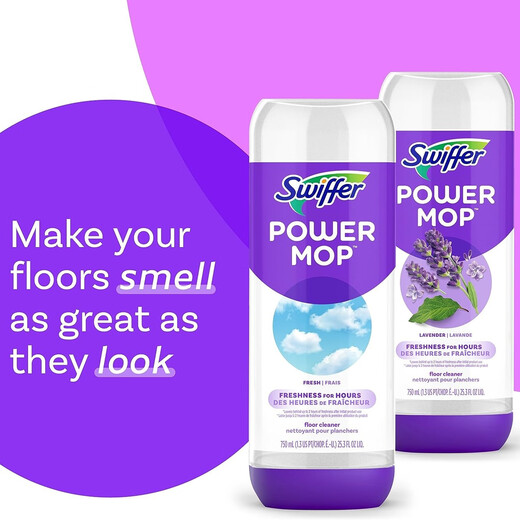 SWIFFER imported from the United States SWIFFER PowerMop pads 5X powerful electric water spray mop set and replacement 5X powerful electric mop with 10 dry wipes 2 detergent--5X mop