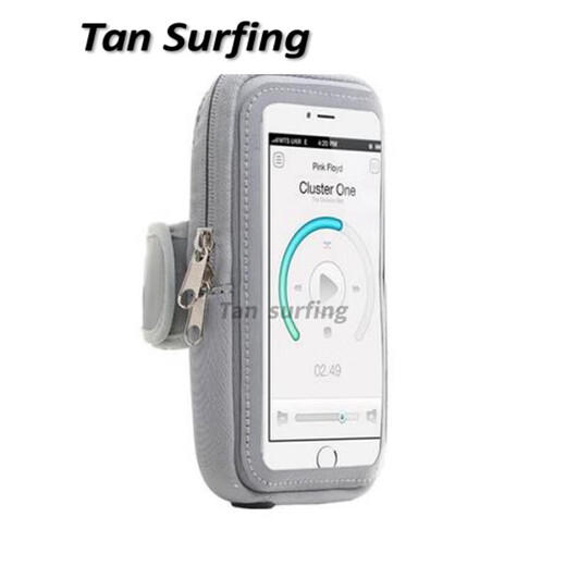 RUIPA running mobile phone bag, sports arm bag, wrist bag, fitness portable touch screen mobile phone bag for models below 6.5 inches 6. Gray