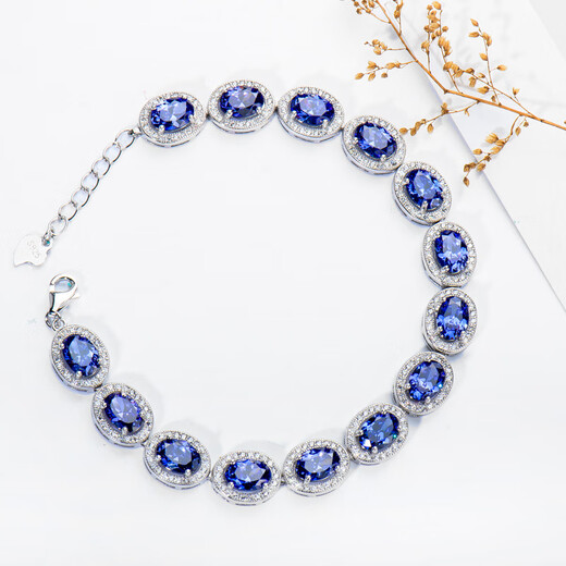 Taifeige sapphire bracelet for women s925 sterling silver new style versatile pavé blue zircon tanzanite crystal bracelet 925 sterling silver bracelet 17-20 cm adjustable