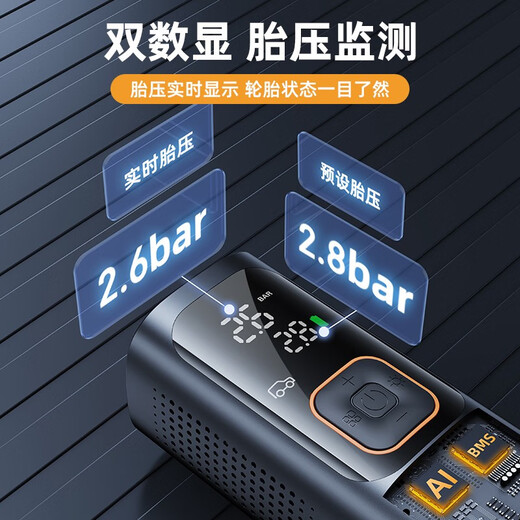 Wocheng car air pump car tire air pump bicycle portable wired wireless two-in-one high-voltage SUV special air pump 120W dual power supply
