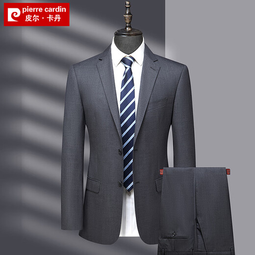 Pierre Cardin high-end light luxury worsted wool anti-wrinkle suit suit for middle-aged men, business formal suit, wedding dad suit, black MY7001 model 3XL 190 size recommended 175 Jin Jin equals 0.5 kg -190 Jin Jin equals 0.5 kg