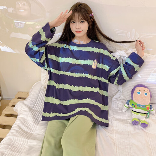 
Yalu pajamas women's 2025 new spring and autumn integrated cartoon long sleeve chest pad large size home clothing set 15567 women without breast pad M women (suggested weight 80100 Jin [Jin equals 0.5 kg])