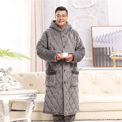 Catman (Miiow) Winter Dreischicht eingedickter Korallenmerzepajamas für Männer und Frauen New Style Mitte des Alters und Mutter Casual Home Clothes 687 Frauen rot extra dicke mittelgroße Kapuze 4xl-Code 190-220jin [Jin gleich 0,5 kg] Drei-Layer-Baumwoll dreischichtige Baumwolle