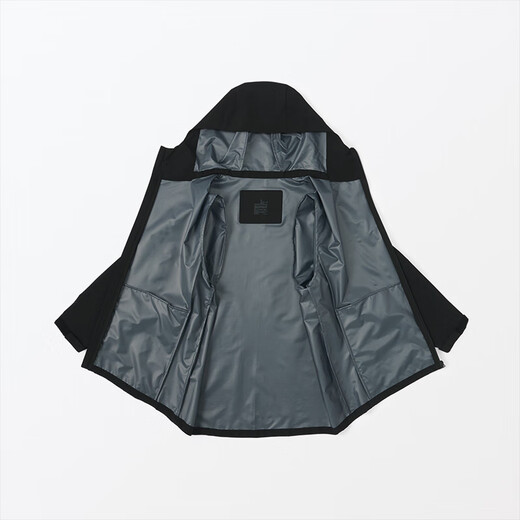 MUJI Men's Waterproof Hood Jacket Men's Jacket Autumn Outer Top Light Outdoor Sports Men's Clothing Black XL (180/104A)