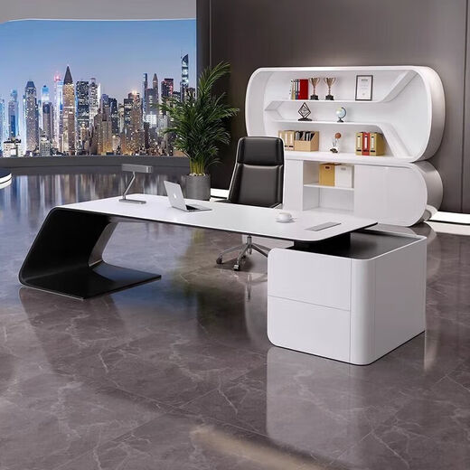 Painted boss desk executive desk simple modern fashion office president desk manager supervisor office desk and chair combination left side cabinet 1.6 meters fashionable desk