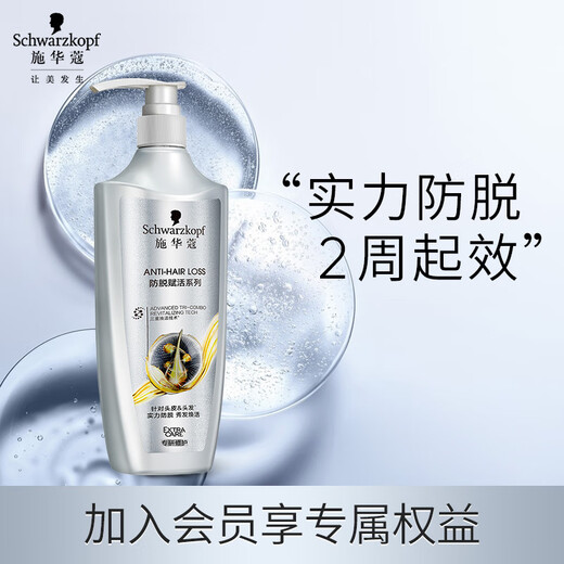 Schwarzkopf anti-hair loss, root care, oil-control and smooth shampoo 600ml (silicone-free, fluffy, anti-hair loss, men and women)