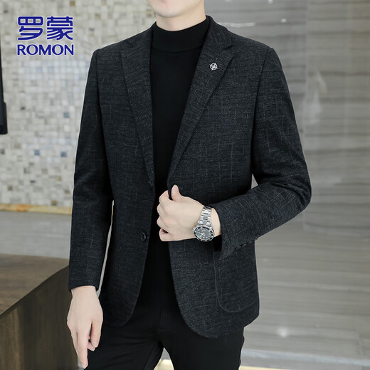 ROMON suit men's autumn and winter business professional formal casual suit men's wedding groom dad's dress jacket