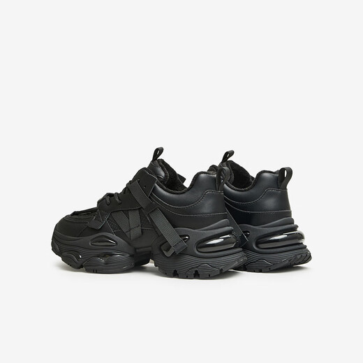 Him her thick-soled dad shoes women's fashion 2024 spring GEA01AM4 black (velvet lining) 38