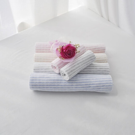 Mo Peng Windel kann gewaschen und absorbiert und atmungsaktives Baumwollmaterial für Neugeborene Windeln Baumwolle atmungsaktives Baby Meso-Stoff dünne und dick gefärbte Baumwollrosa 1-Stück-Packung Dreischichtig 45*17cm15 Stücke